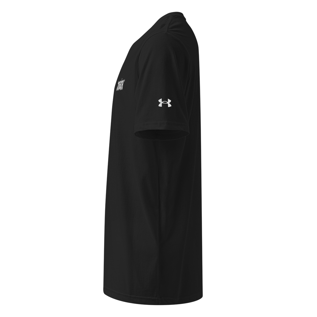 TROTH Performance customized Under Armour® athletic T-shirt – black, left side view