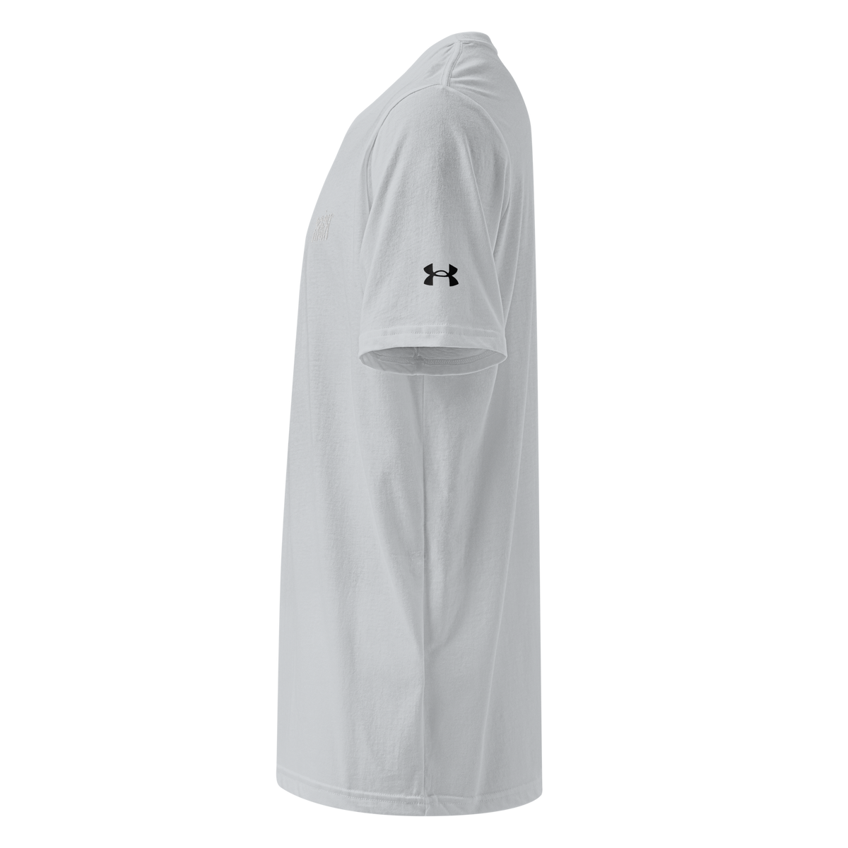 TROTH Performance customized Under Armour® athletic T-shirt – grey, left side view