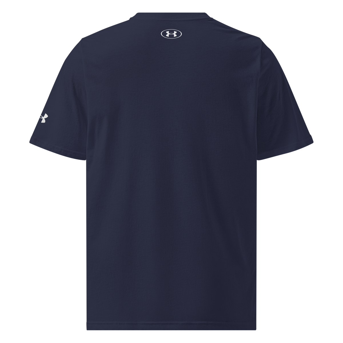 TROTH Performance customized Under Armour® athletic T-shirt – navy blue, back view
