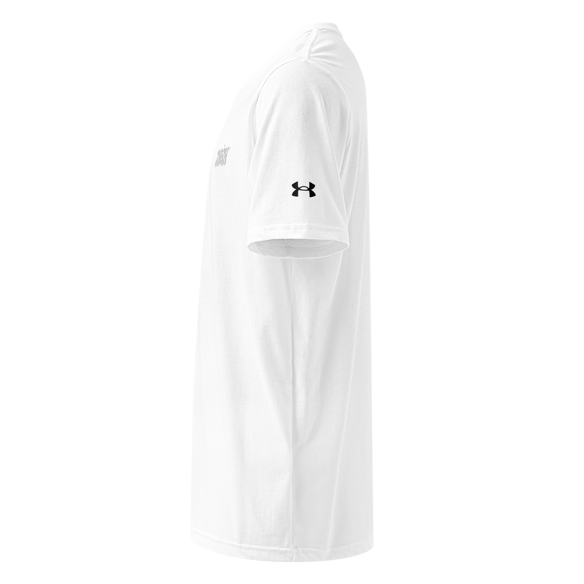 TROTH Performance customized Under Armour® athletic T-shirt – white, left side view